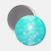 Papier Sterne und Mondfantasie Himmelskunst Kunst Magnet (Vorderseite/Rückseite)