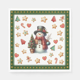 Papier-Taschentuch-Lunch-Schneemann und Weihnachts Serviette