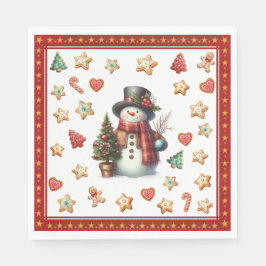 Papier-Taschentuch-Lunch-Schneemann und Weihnachts Serviette