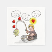 Papier-Taschentücher, Fischer fischt Fischwolken Serviette (Vorderseite)