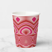 Papier-Tasse, Ein lebendiges Maronfarbendesign im  Pappbecher (Links)