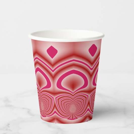 Papier-Tasse, Ein lebendiges Maronfarbendesign im  Pappbecher (Vorderseite)