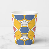 Papier-Tasse, Ein lebhafter, farbenfroher klassisc Pappbecher (Rückseite)