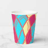 Papier-Tasse, Ein lebhafter, farbenfroher klassisc Pappbecher (Rückseite)