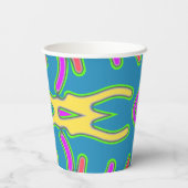 Papier-Tasse, Ein lebhafter, farbenfroher klassisc Pappbecher (Rückseite)