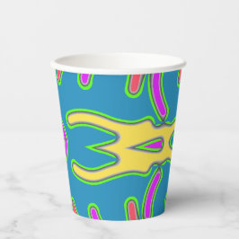 Papier-Tasse, Ein lebhafter, farbenfroher klassisc Pappbecher