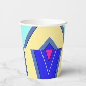 Papier-Tasse, Ein lebhafter, farbenfroher klassisc Pappbecher (Rückseite)