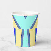 Papier-Tasse, Ein lebhafter, farbenfroher klassisc Pappbecher (Links)