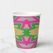 Papier-Tasse, Ein lebhafter, farbenfroher klassisc Pappbecher (Rückseite)