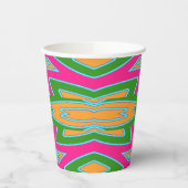 Papier-Tasse, Ein lebhafter, farbenfroher klassisc Pappbecher (Links)