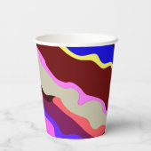 Papier-Tasse, Ein lebhafter, farbenfroher klassisc Pappbecher (Rückseite)