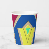 Papier-Tasse, Ein lebhafter, farbenfroher klassisc Pappbecher (Rückseite)