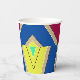 Papier-Tasse, Ein lebhafter, farbenfroher klassisc Pappbecher