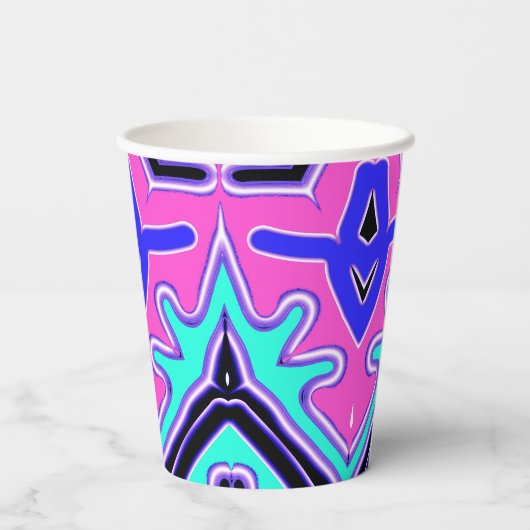 Papier-Tasse, Eine lebendige farbenfrohe klassisch Pappbecher (Rückseite)