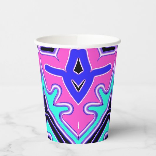 Papier-Tasse, Eine lebendige farbenfrohe klassisch Pappbecher (Links)