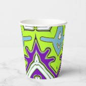 Papier-Tasse, Eine lebendige farbenfrohe klassisch Pappbecher (Rückseite)