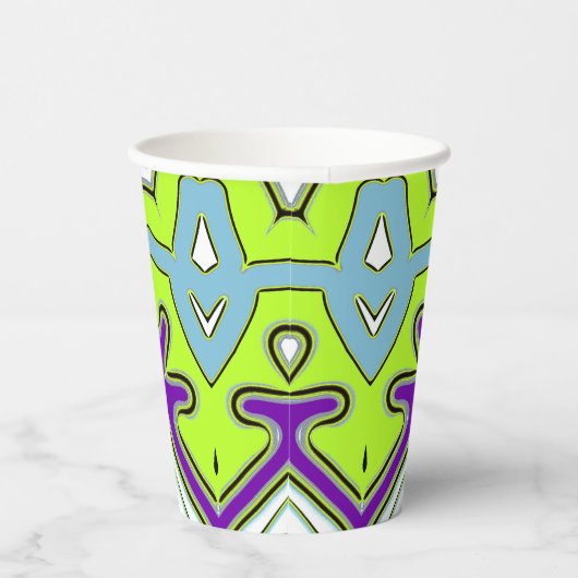 Papier-Tasse, Eine lebendige farbenfrohe klassisch Pappbecher (Rechts)