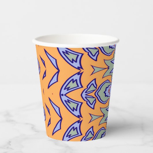 Papier-Tasse, Eine lebendige farbenfrohe klassisch Pappbecher (Vorderseite)