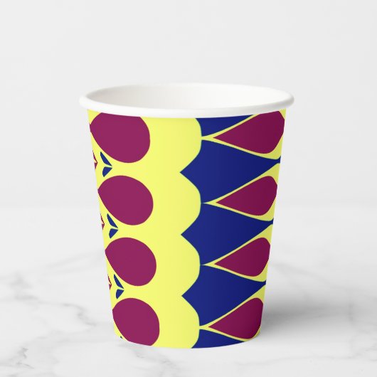 Papier-Tasse, Eine lebendige farbenfrohe klassisch Pappbecher (Vorderseite)