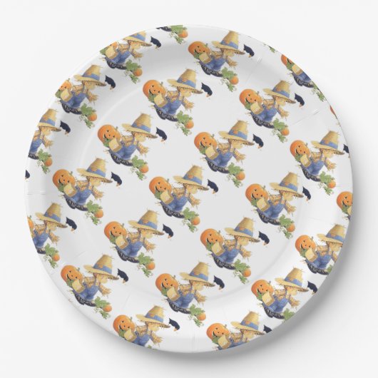 Papier-Teller 9"/Zwei-Halloween-Skelette Pappteller (Vorderseite)