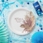 Papier Teller Aquarellfarben Pampas Grass Mauve Pi (Party)