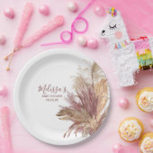 Papier Teller Aquarellfarben Pampas Grass Mauve Pi (Party)