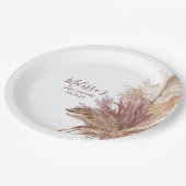 Papier Teller Aquarellfarben Pampas Grass Mauve Pi (Schrägansicht)