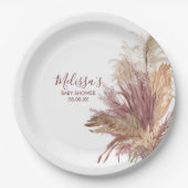 Papier Teller Aquarellfarben Pampas Grass Mauve Pi (Vorderseite)