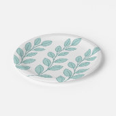 Papier-Teller Blätter Natur Pappteller (Schrägansicht)