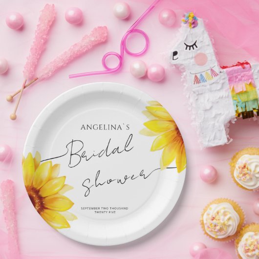 Papier Teller Brautparty Sonnenblume (Party)