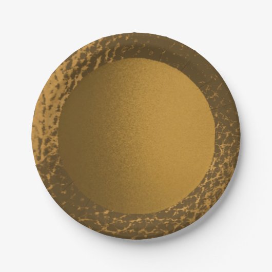 Papier-Teller des Imitats lederner Gold Pappteller (Vorderseite)