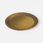Papier-Teller des Imitats lederner Gold Pappteller (Schrägansicht)