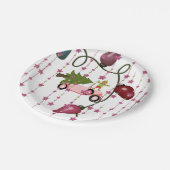 Papier Teller, frohe Weihnachten Pink Auto Elf Pappteller (Schrägansicht)