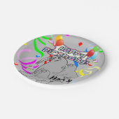 Papier Teller, Happy Birthday Siegel BalloonsConfe Pappteller (Schrägansicht)