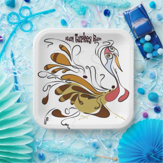 Papier-Teller mit lustigem Truthahndesign Pappteller (Party)