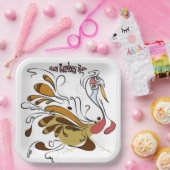 Papier-Teller mit lustigem Truthahndesign Pappteller (Party)