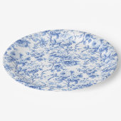 Papier-Teller mit Royalblauen französischen Toile- Pappteller (Schrägansicht)