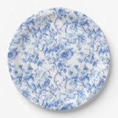 Papier-Teller mit Royalblauen französischen Toile- Pappteller (Vorderseite)