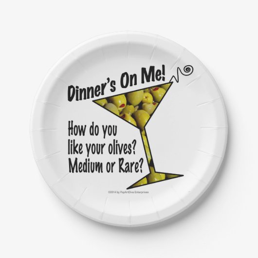 PAPIER TELLER - MITTEL- oder SELTENE MARTINI OLIVE (Vorderseite)