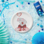 Papier Teller Valentinstag Elefant (Party)