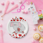 Papier Teller Valentinstag Elefant (Party)