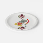 Papier Teller Valentinstag Elefant Vintag (Schrägansicht)