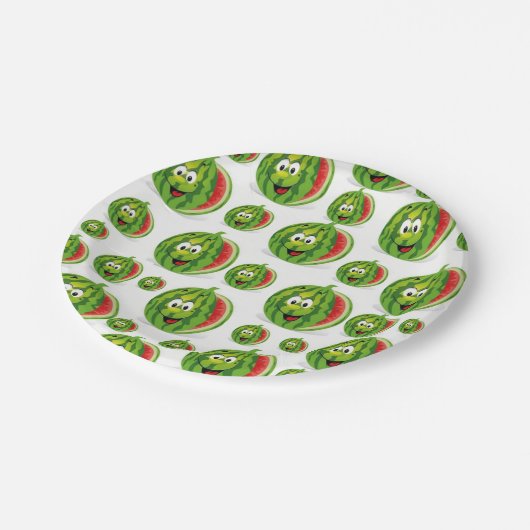 Papier Teller Wassermelonen (Schrägansicht)