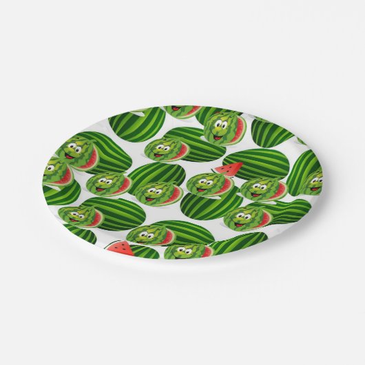 Papier Teller Wassermelonen (Schrägansicht)