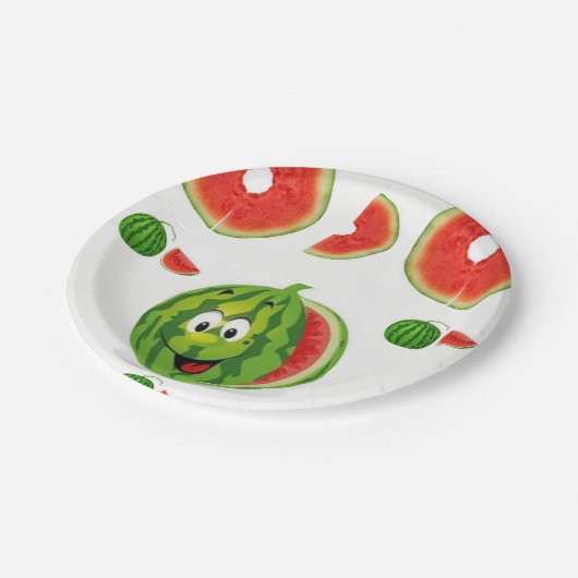 Papier Teller Wassermelonen (Schrägansicht)