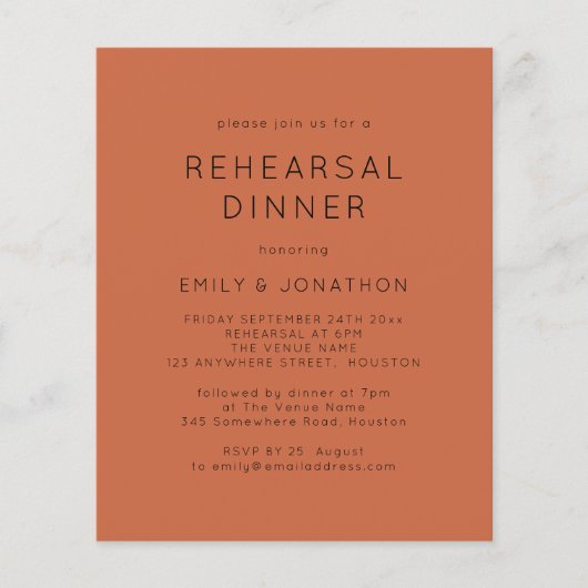 PAPIER | Terracotta Probe Dinner Hochzeit Einladun (Vorne)