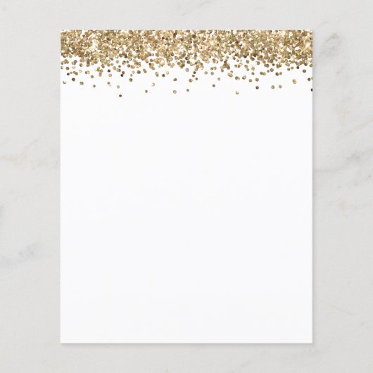 PAPIER | Trendy Gold Glitzer Quinceañera Einladung (Hinten)