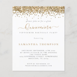 PAPIER | Trendy Gold Glitzer Quinceañera Einladung