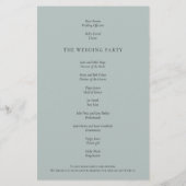 PAPIER | Trendy Watercolor Blätter Wedding Program (Hinten)