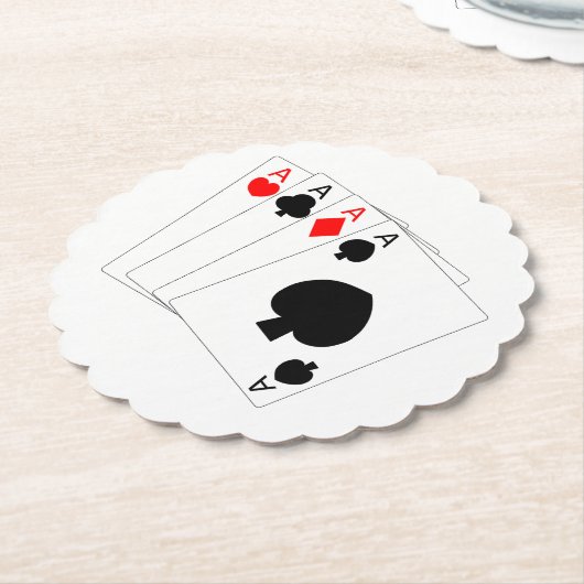 Papier-Untersetzer - 4-Aces-Design Untersetzer (angewinkelt)